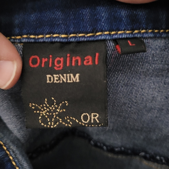 ORIGINAL DENIM | sleeveless button up distressed stretch denim jean coveralls - Picture 2 of 4